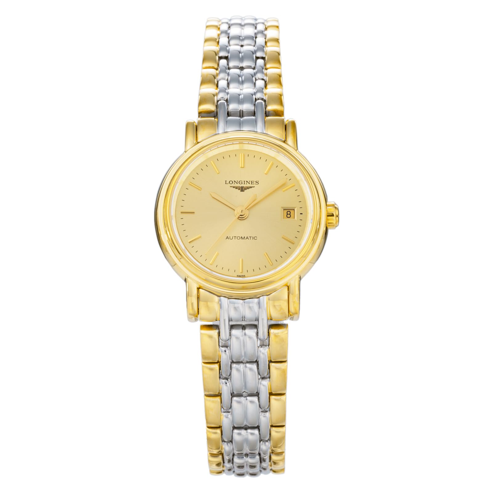 

Watch PRESENCE Automatic Winding Waterproof for Daily Use Sapphire Glass Gold Dial Stainless Steel Silver x Gold [Longines] Women s L4.321.2.32.7 золотий