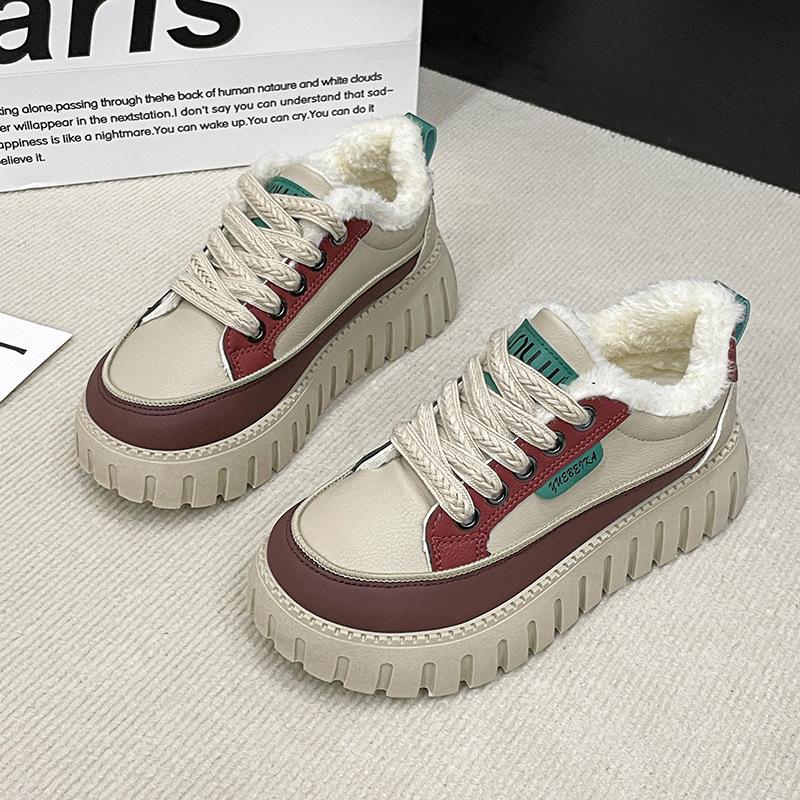 Fashion Winter new thickened warm board shoes for women's casual thick soled simple comfortable daily casual women's sports shoes