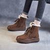 Fashion 2025 New 5cm Women's Genuine leather Snow Boots Women's thick-soled Warm Cotton Boots winter head layer cowhide boots Vintage