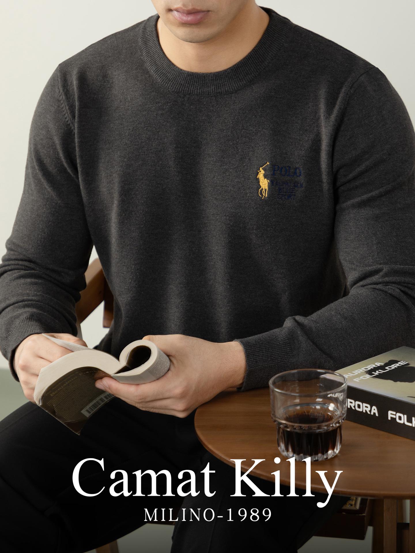 CamatKilly • Men s High-End Modal Wool Sweater: Skin-Friendly, Warm, Long Sleeve for Autumn/Winter 4XL