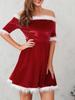 Off-Shoulder Plush A-Line Dress - Autumn/Winter Edition