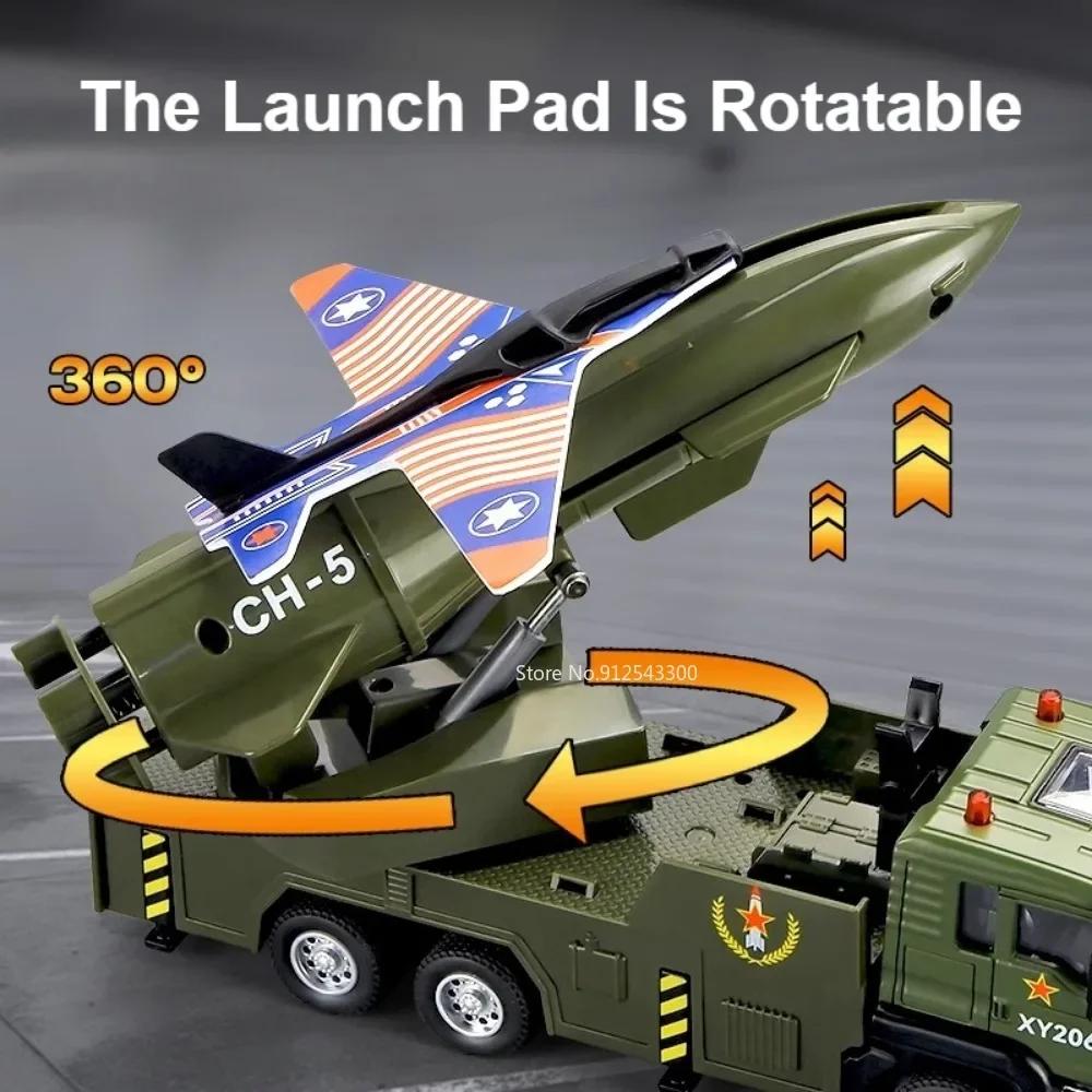 1:32 Scale Drone Launch Model Car Toy Rotatable Launch Pad Alloy Diecast Sound Light Pull Back Military Vehicles for Kids Gifts
