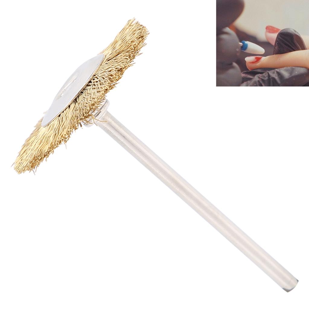 T shaped Nail Drill Bit Cleaning Brush Brass Wire Grinding Head Cleaner Brush Manicure Tool