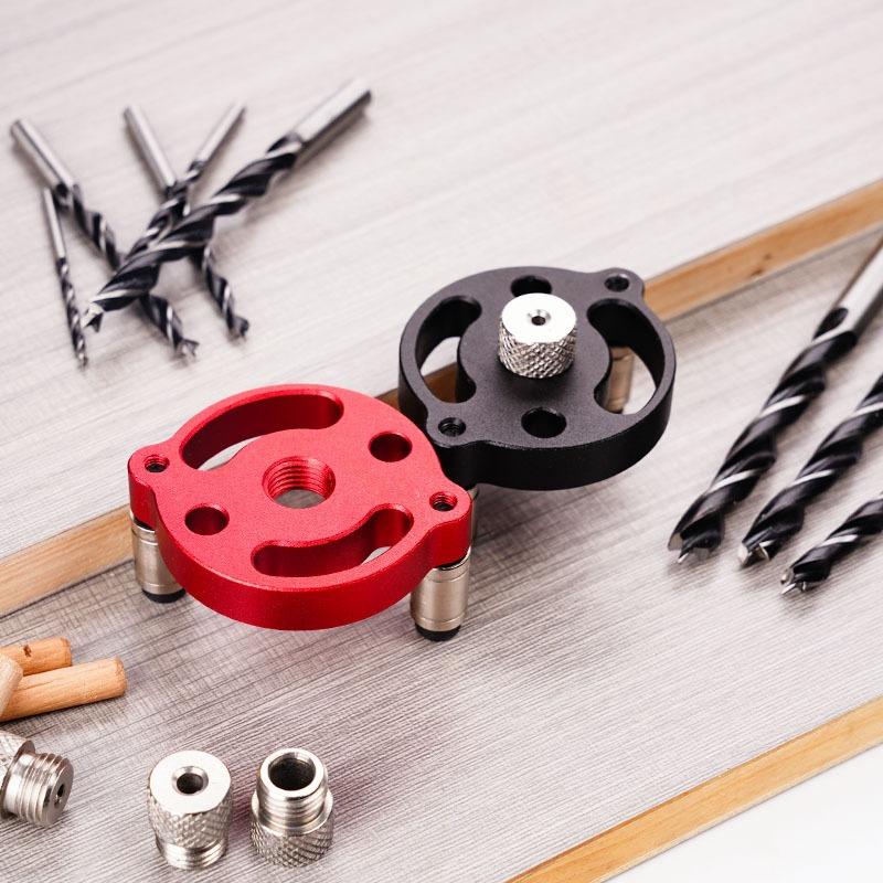 Woodworking Vertical Punch Locator - Red Positioning Tool with Stainless Steel Drill Bits (6/8/10mm) for Home Improvement