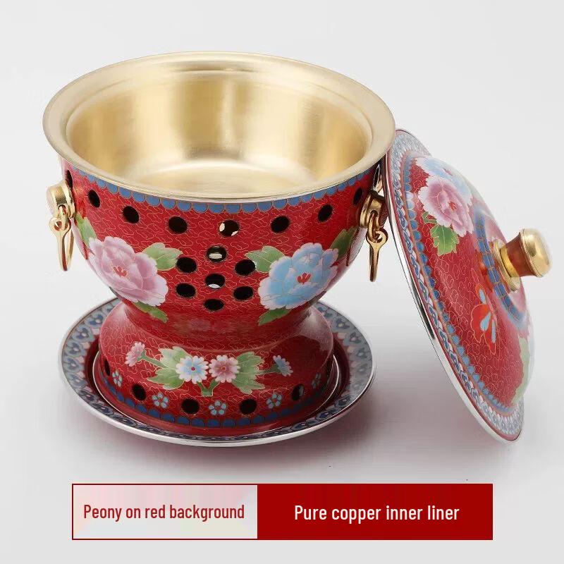 Qiuqiao Cloisonne Pure Copper Alcohol Hot Pot