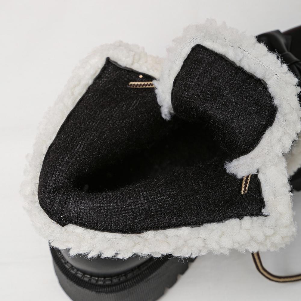 Fashion Winter Snow Boots Women Winter New Faux Fur Platform Ankle Boots Woman Mid-calf Lace-up Snow Boots Cotton Shoes Footwear Mujer