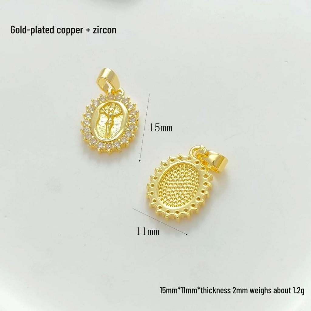 Gold-Plated Virgin Mary Pendant Necklace - Handmade Heart Design