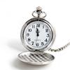Silver Patterned Large Quartz Pocket Watch - Zinc Alloy