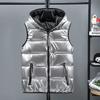 Gilet con cappuccio da uomo a tinta unita per autunno/inverno Giacca casual elegante taglia forte per giovani adulti