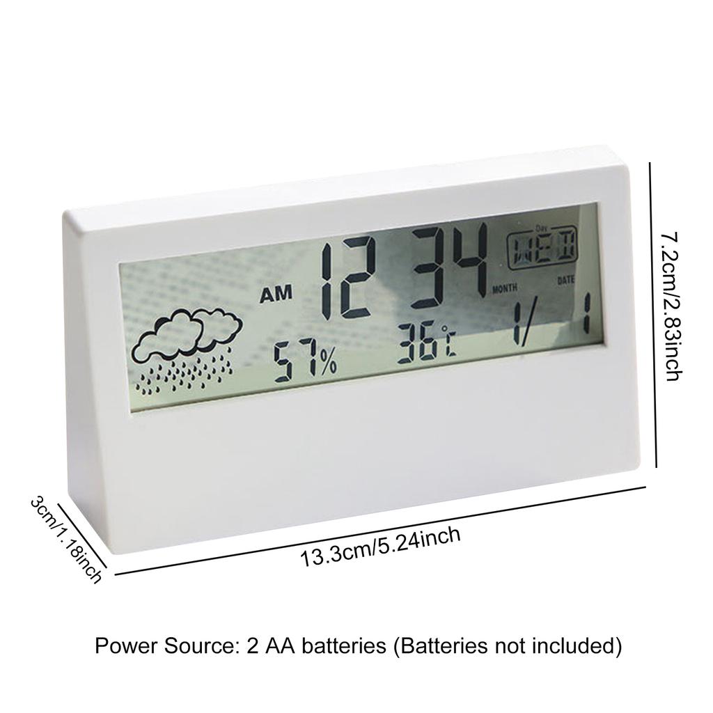 Large Display Digital Alarm Clocks with Snooze Temperature Date Electronic Desktop Clock for Kids/Bedroom/Heavy Sleepers/Travel