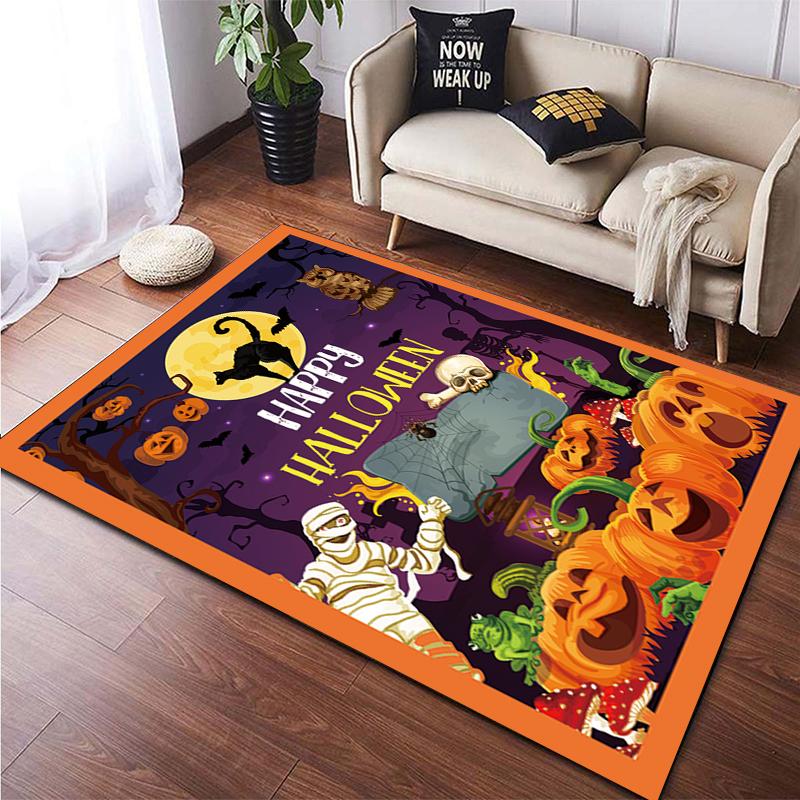 Halloween New Year Gift HD Printing Area Carpet, Living Room Sofa Decorative Carpet, Anti-skid Mat, Alfombras Direct Shipment