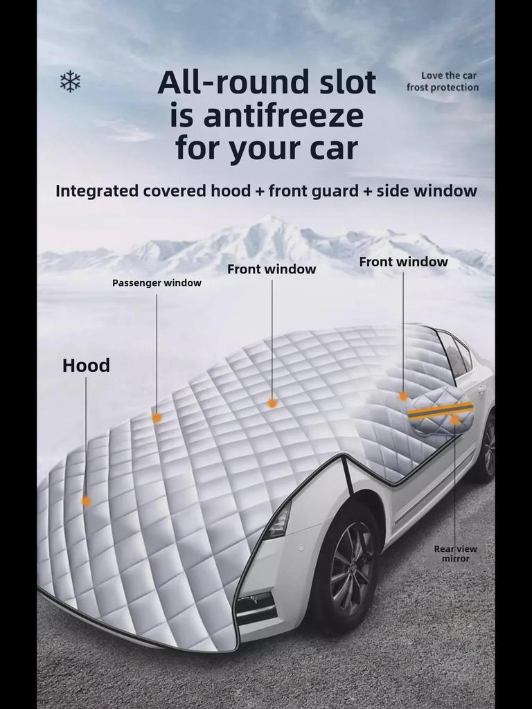 Winter Car Windshield Snow and Frost Cover - Thick, Anti-Freeze Protection for Front Windshield