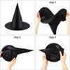 1PC Halloween Witch Hat Black Folds Wizard Hats Halloween Decorations Masquerade Party Carnival Costume Cosplay Props TMZ