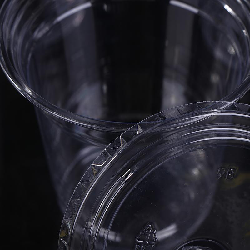 10 Pezzi 360/400/500ml Bicchieri di Plastica Trasparenti Monouso con Coperchio per Bere Direttamente Contenitore per Caffè Freddo Tè Bevande Fredde Frullati