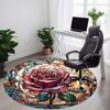 1 Stück Rose Buntglas Büro Runder Teppich, Unter Bürostühlen Schlafzimmer Wohnzimmer Heimdekoration, Raumdeko