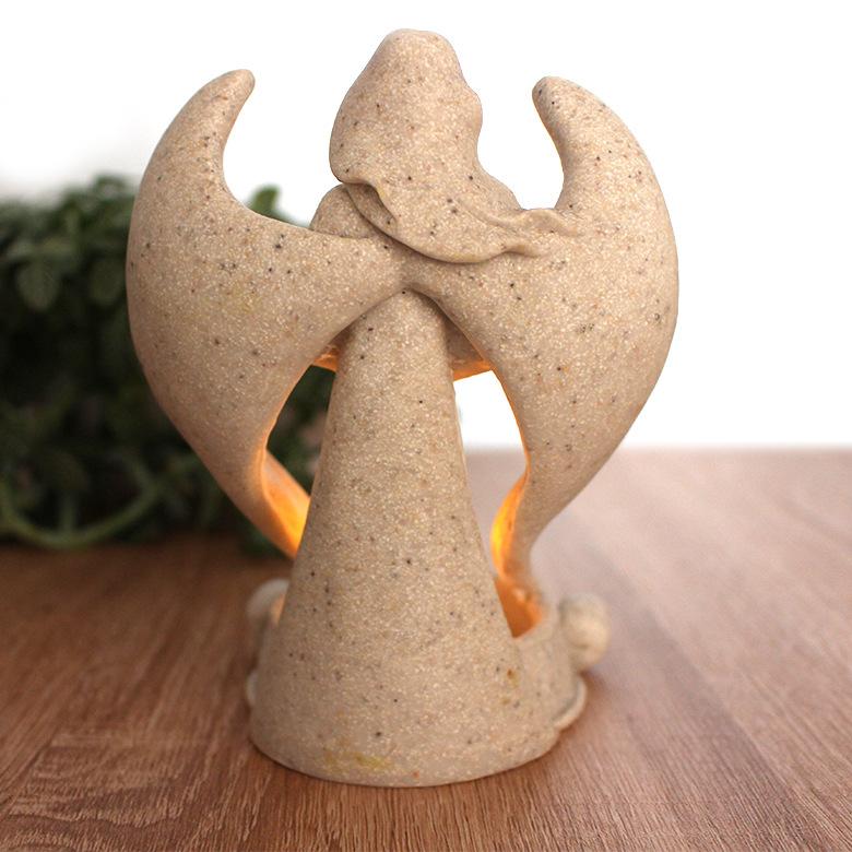 Angel Candlestick Party LED Lights Commemorate Angels Condolences Candles Angel Figurines Tealight Candle Holder Mourning Gifts