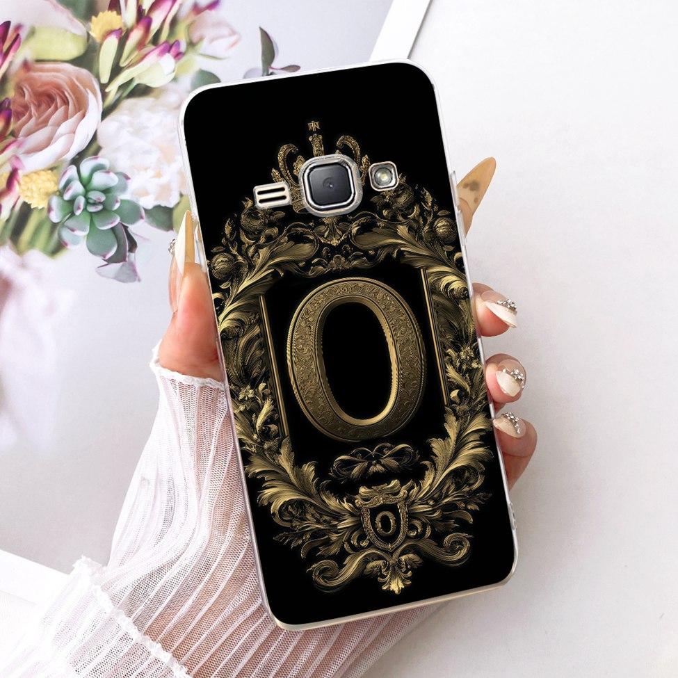 Clear For Samsung J1 2016 SM-J120F Cover For Samsung Galaxy J1 2016 Case Luxury Crown A-Z Letter 2D Flat Pattern Soft Phone Case
