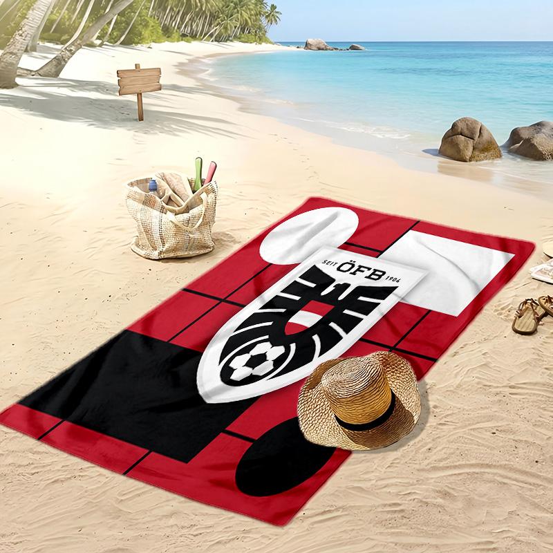 Österreich Fußball Druck Strandtuch Schnelltrocknend Super Saugfähig Weiches Badetuch zum Schwimmen Strand Reisen Fan Souvenir Geschenk