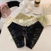 Hollow Bow Mesh Lace Panties Floral Lace Underpants See-through Thong Underwear for Women  Hotel