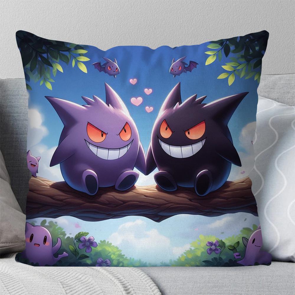 1pc Cartoon Anime G-Gengar P-Pokemon Pillow CaseSquarePillowBedroomSofaLeisureComfortCushionCarLivingRoom Home Decoration 40X40