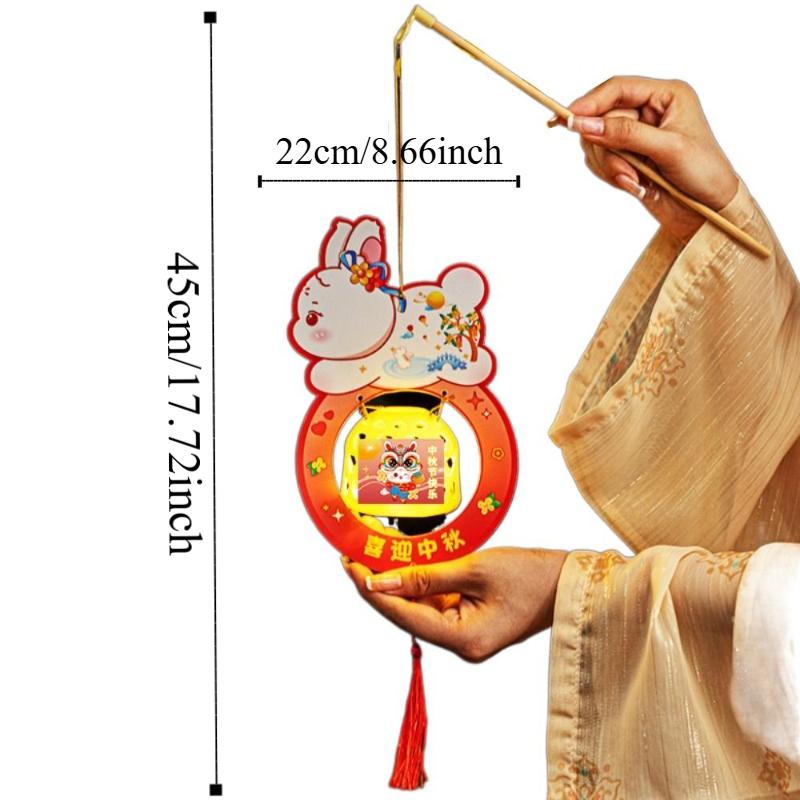 2pcs Chinese Style Middle Autumn Festival Lantern Cartoon Rabbit Lantern  Festival Decoration