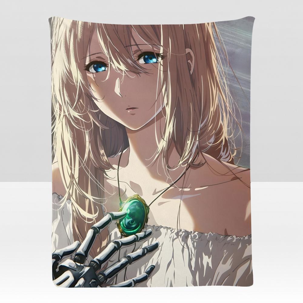 Anime VViolet EEvergarden Throw Soft Flannel Blanket for Bed Bedroom Sofa Picnic Throw Skinfriendly Breathable Gift Cover
