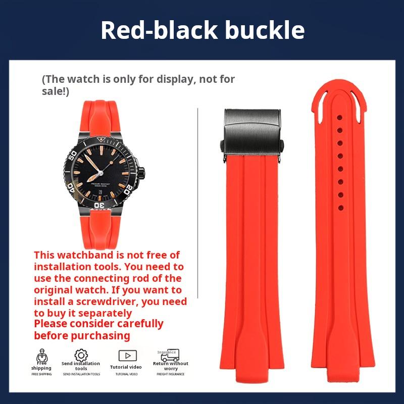 Για Oris Diving AQUIS 7740 7730 Water Ghost Αθλητικό Ρολόι Ζώνη Λουράκι Ανδρικό Φθοροελαστικό Αδιάβροχο Λουράκι Ρολογιού 24-12 Κυρτό Σιλικόνης