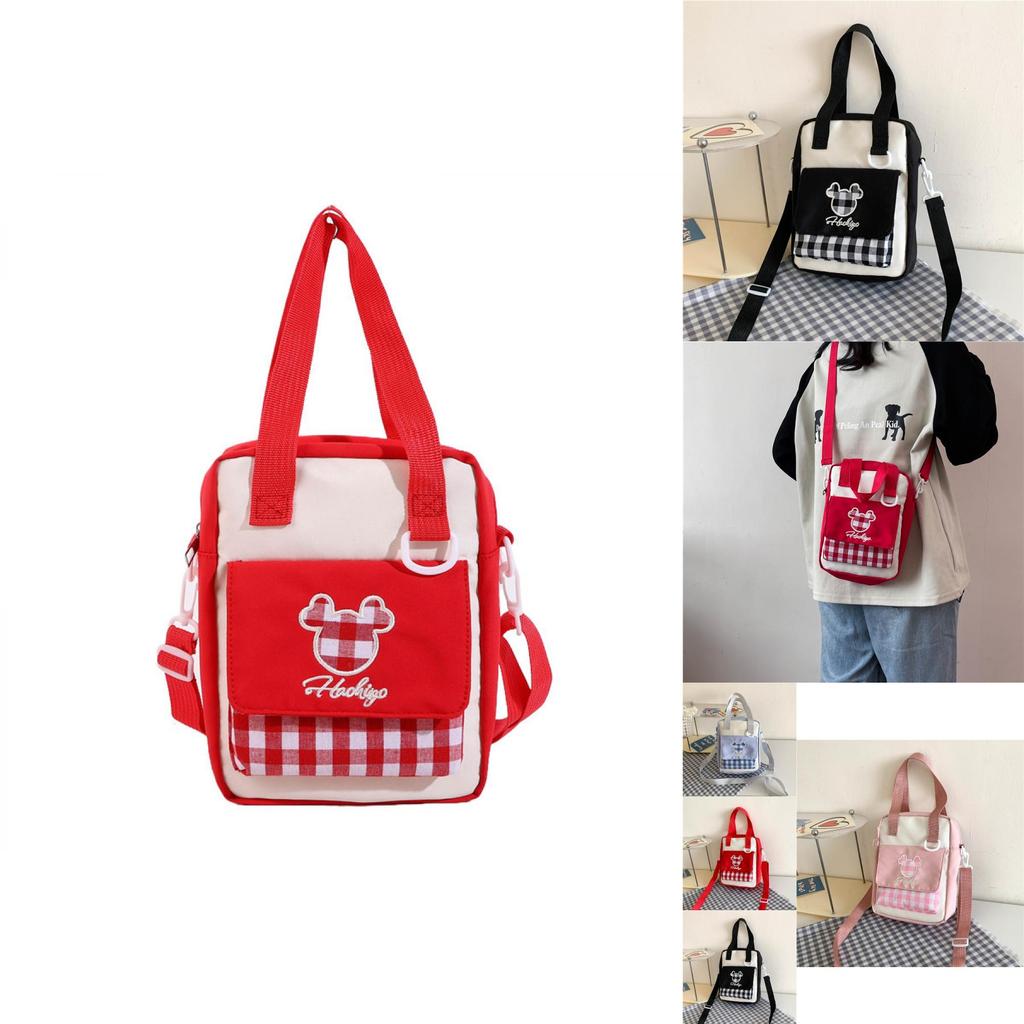 Cute Street Style Nylon Shoulder Bag For Students With Zipper Closure And Inner Pocket