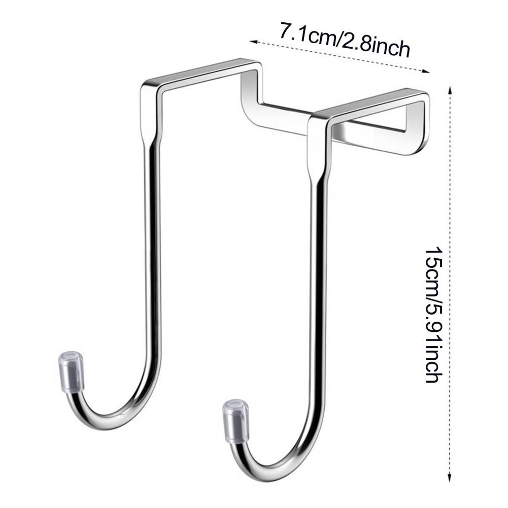 Over Cabinet Door Hook Heavy Duty Metal Double Hook for Closet Kitchen Cabinet Wardrobe Drawer Bathroom Bedroom Dorm