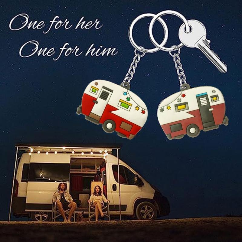 10 Stück Camper-förmiger Schlüsselanhänger Wohnmobil-Anhänger Schlüsselanhänger Stilvoller Taschenanhänger Reiseanhänger-förmiger Schlüsselring-Zubehör