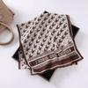 Fashion new long silk scarf women's Korean version line printing simulation silk medium length thin scarf sunscreen shawl