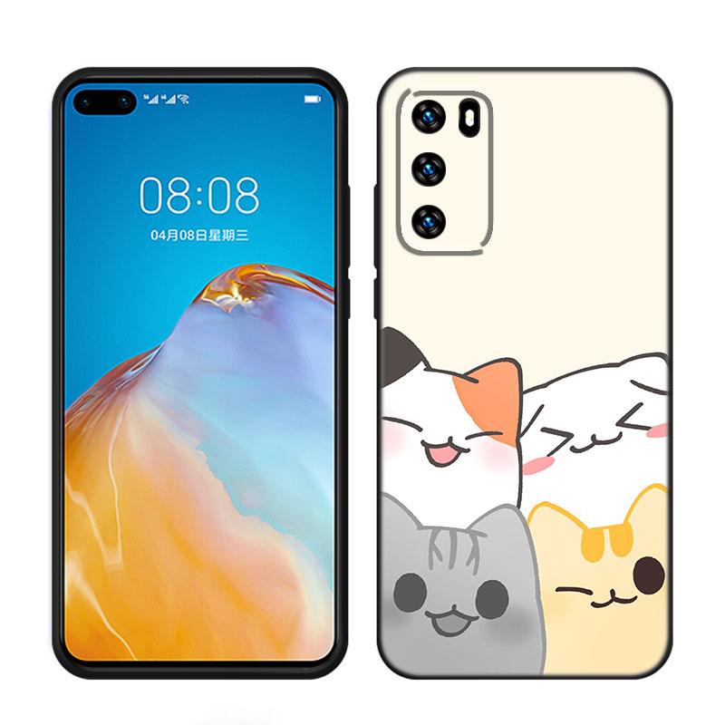 Милый чехол для телефона с изображением кота кавайи для Huawei Pura 70 Ultra P20 P30 P40 Lite P60 Art P50 Pro P50E P Smart 2018 2019 2020 2021