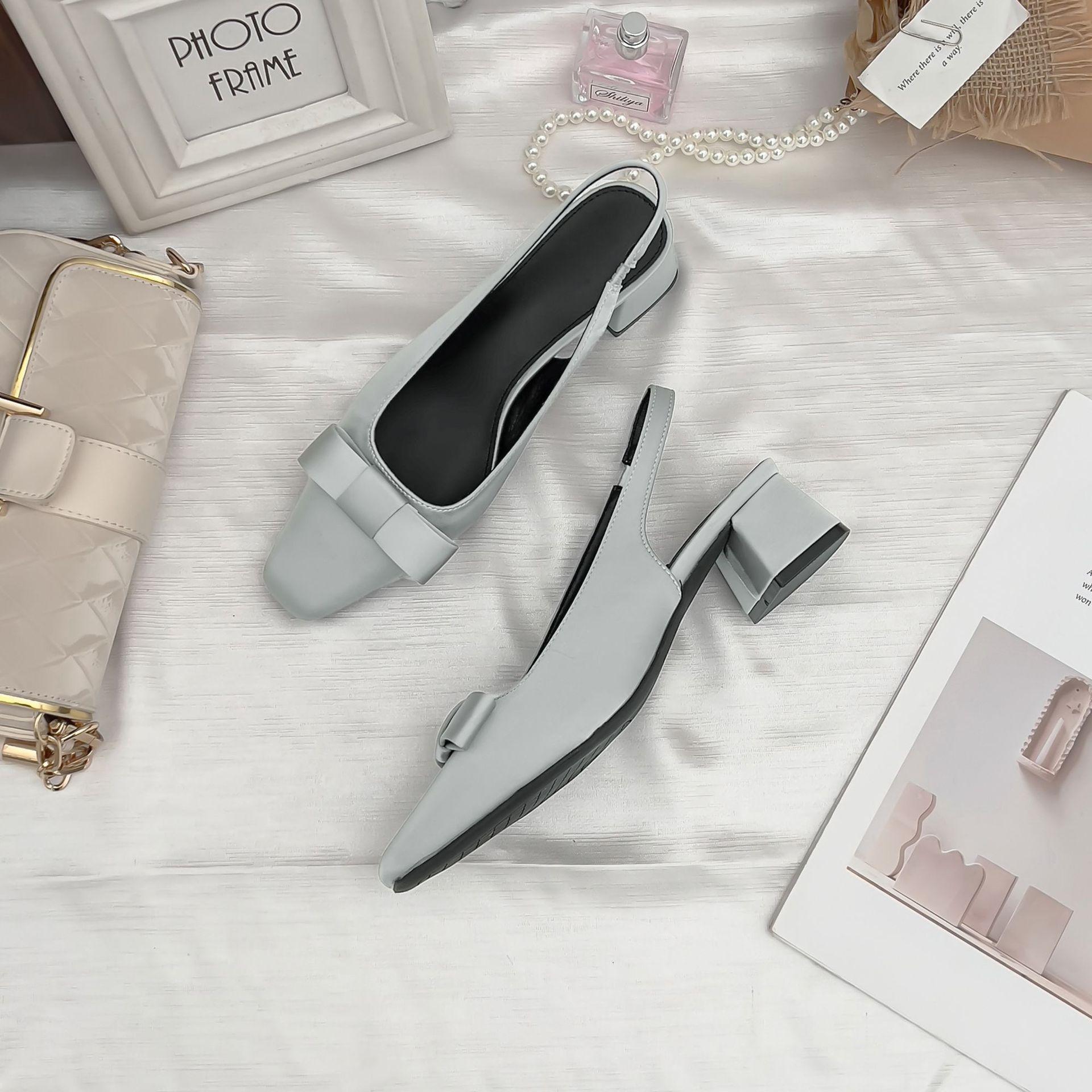 

Summer new high-heeled sandals women s fashion 2025 French back empty single shoes women s versatile temperament socialite women s shoes 35