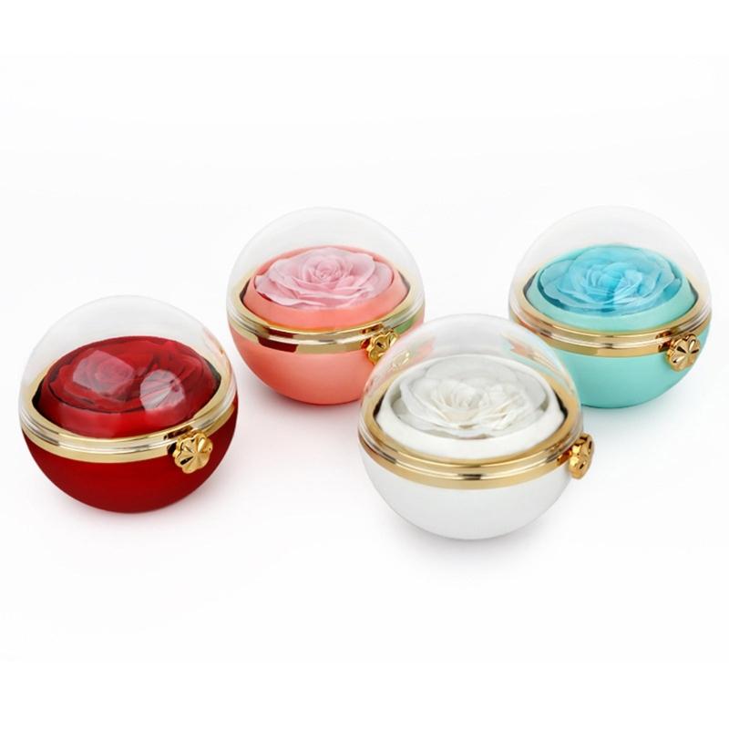 Creative Rotating Designs Flower Jewelry Holder Symbolizing Everlastings Love for Proposals and Anniversaries Storage