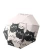 Large Automatic Three-Fold Umbrella: Kitten Design, Black Glue, for Sun and Rain