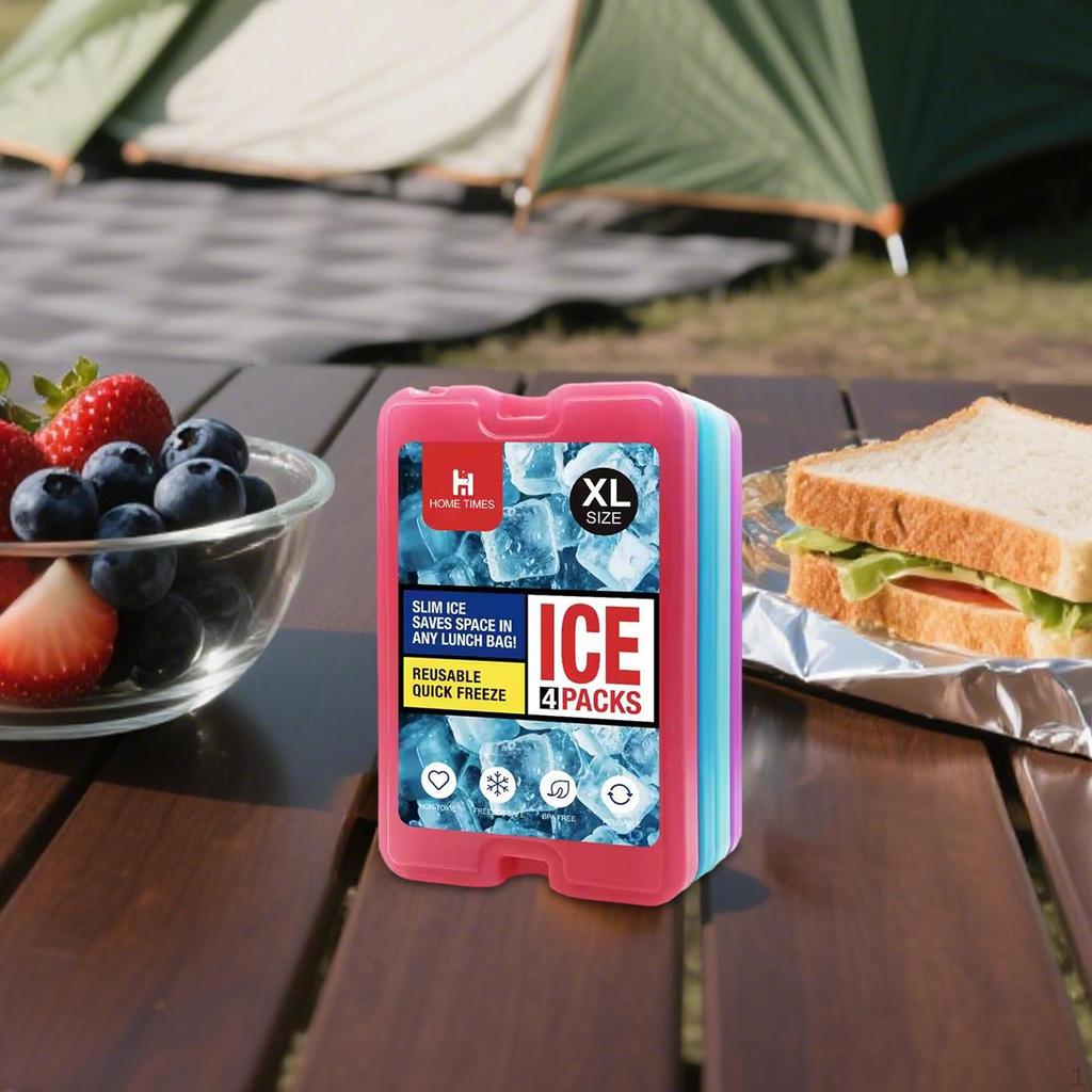 4Pcs Thin Ice Packs Essential Accessories Water Filling Space Saving Reusable for Lunch Box