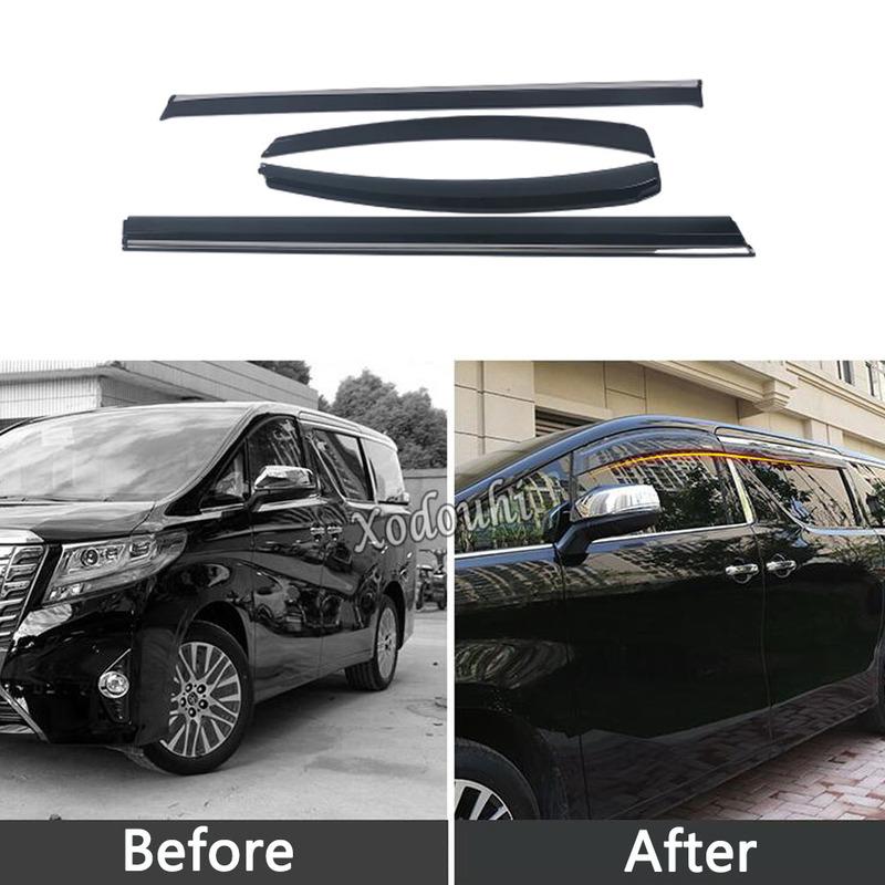 Car Window Visor Sun Shade Rain Guard For Toyota Alphard Vellfire 2016 2017 2018   Decoration Auto Exterior Accessories