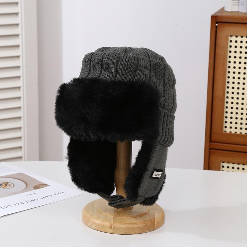 Winter Outdoor Cycling Warm Hat Men Women Lei Feng Hat Fleece Thickened Ear Protection Knitted Hat Cold Proof Windproof Thermal