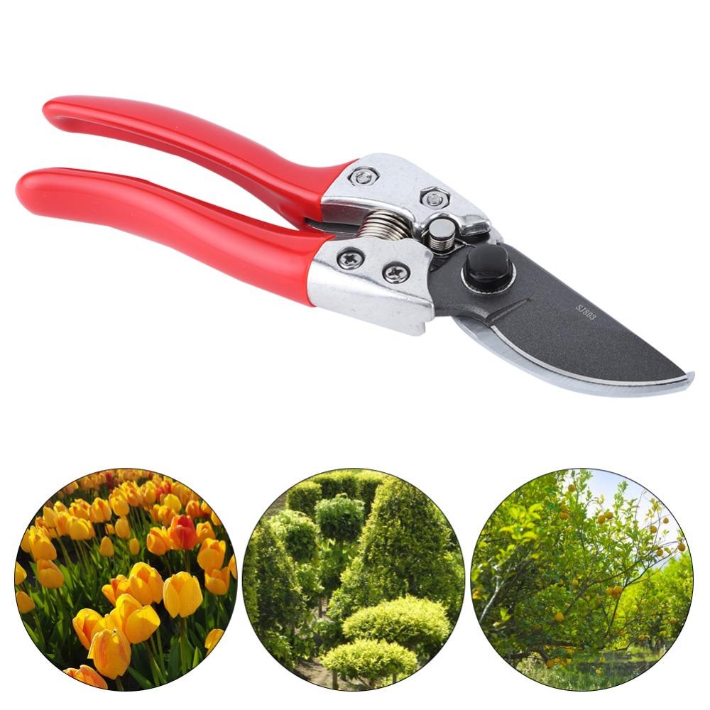 Silver and Red Pruning Shears SK5 Steel Hand Pruners Professional Trimming Scissors