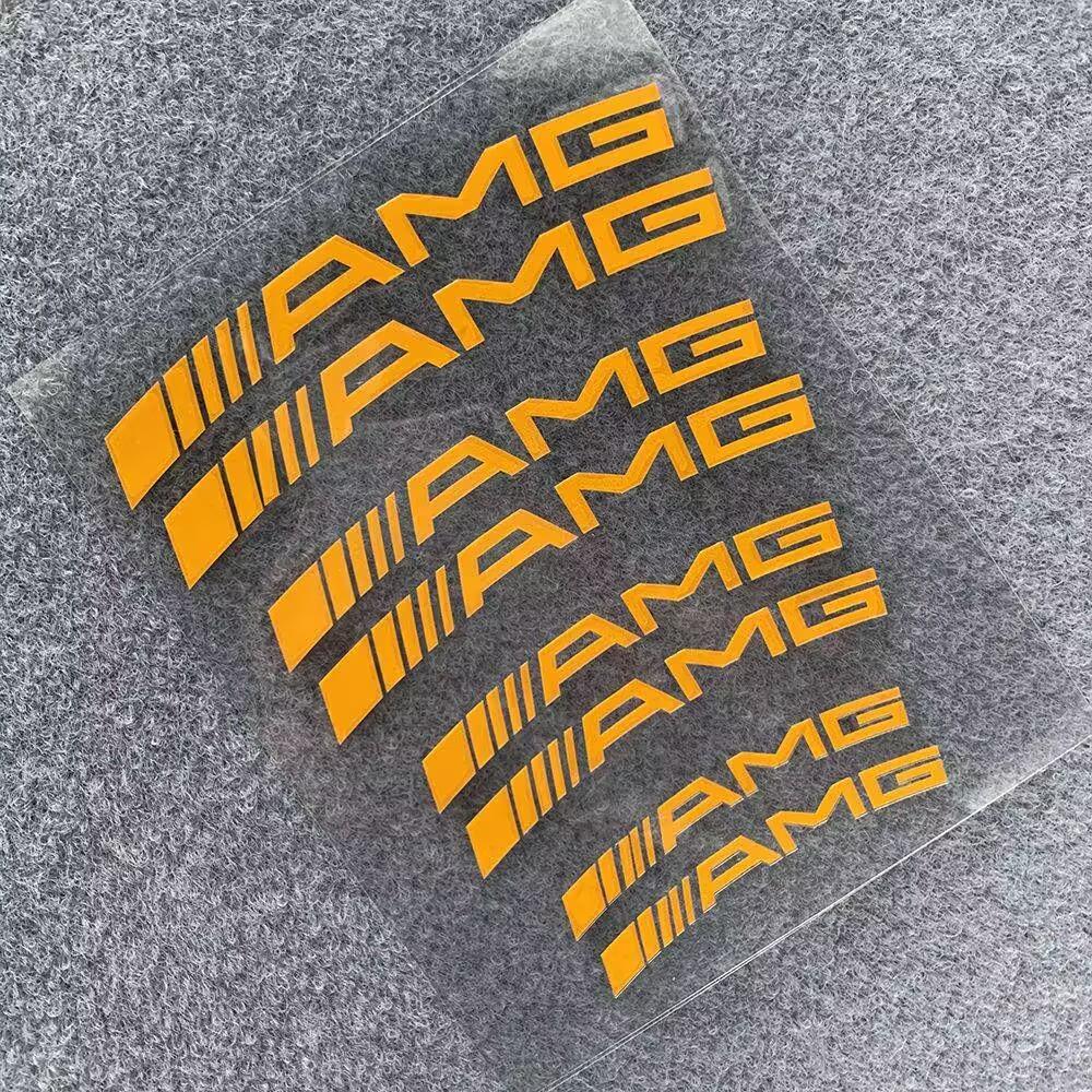 ZJH5 For Mercedes Benz AMG Waterproof Decals High-Temperature Resistant Brake Caliper Car Stickers Reflective Vinyl Wheel Rim Decals