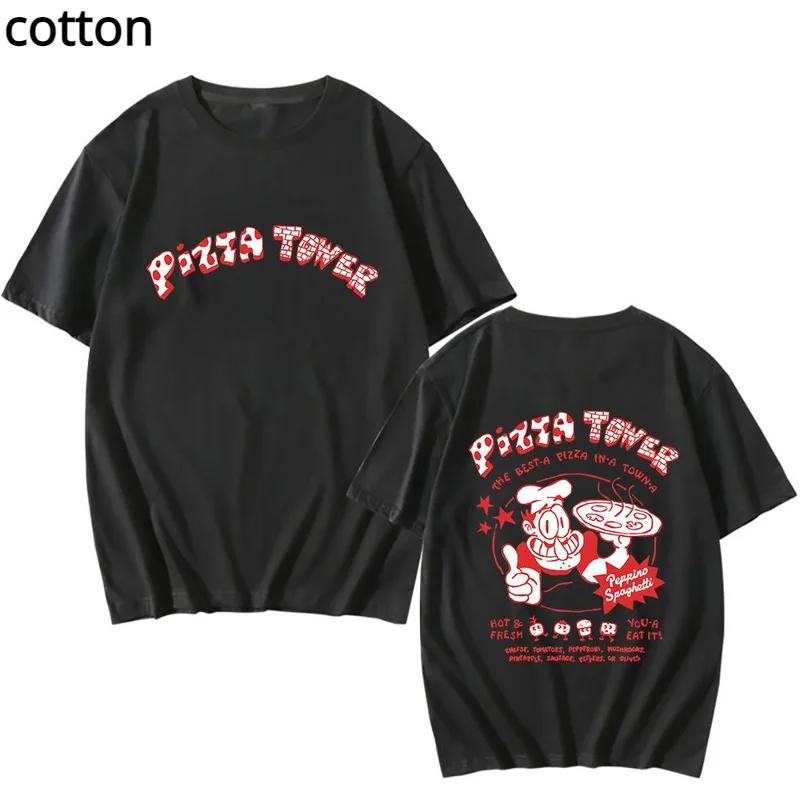 

Аниме Пицца Башня Футболка Винтажная Забавная Мужская/Женская Эстетичная Футболка Унисекс Высококачественные Хлопковые Футболки Классическая Кавайная Одежда 4XL