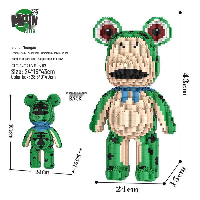 

Mengpin 43 см Лягушка Медведь Строительные блоки: Развивающие игрушки и головоломки для мальчиков и девочек - Идеальные подарки на день рождения и украшения для гостиной