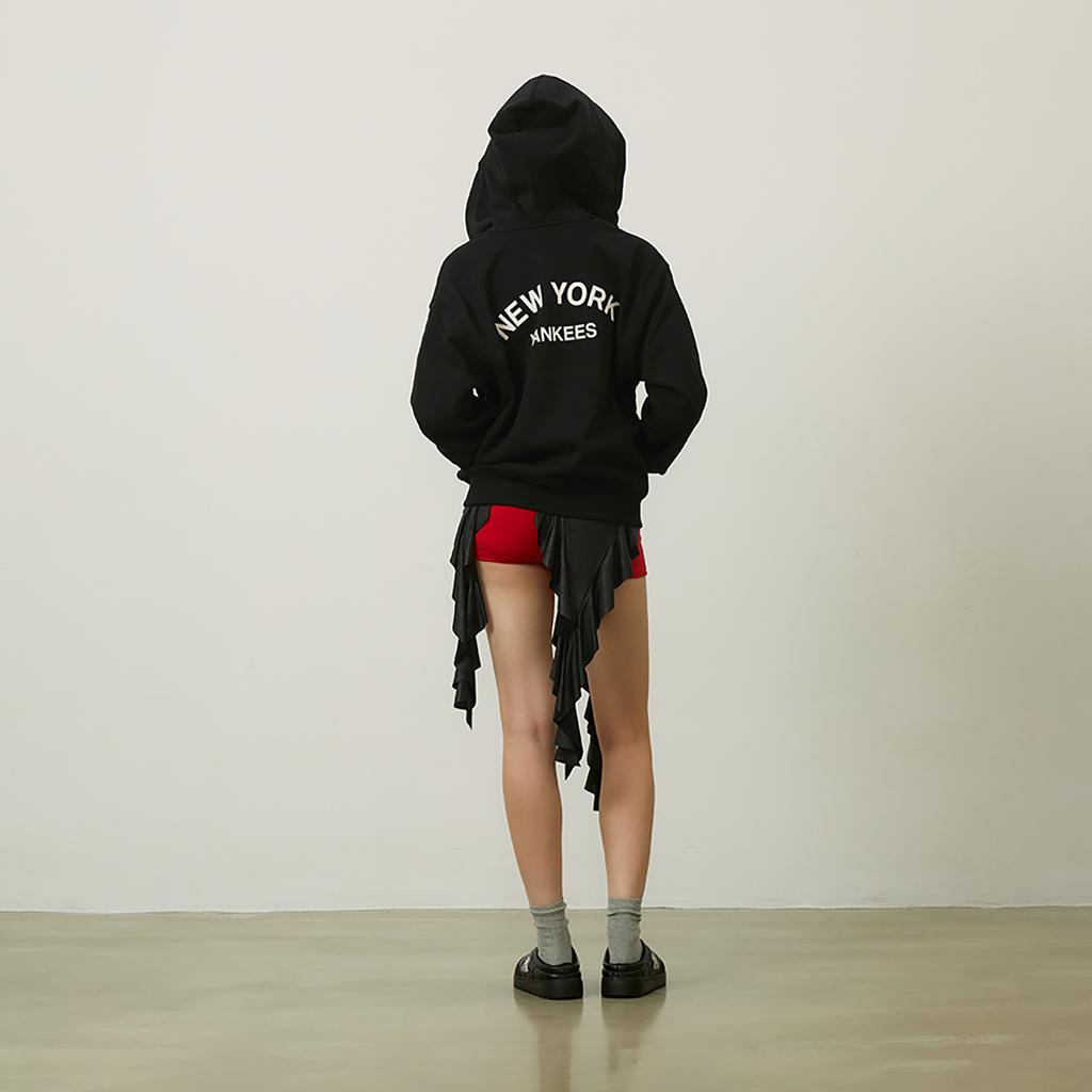 MLB New York Yankees Abrasion-Resistant Slip-Resistant Vintage Diamond Pattern Embossed Cotton Mules Unisex Black Sneakers 3AWBQWM46-50BKS