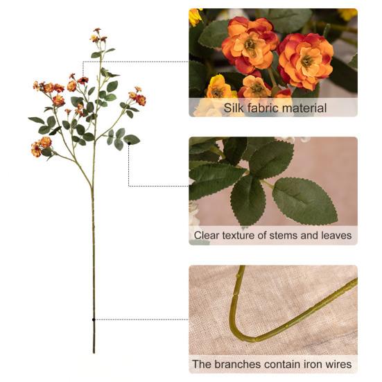 Yousheng Artificial Flowers Multi-Head Rosette Realistic Silk Fake Flowers Indoor Outdoor Decor Weddings Events Photography