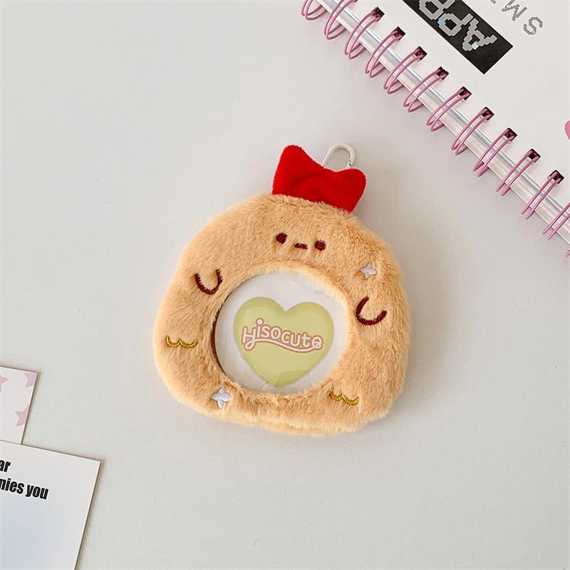 Cute Plush Card Holder Photocard Holder Idol Photo Display Anime Badge Storage Protective Cover Keychain Bag Pendant Keyring
