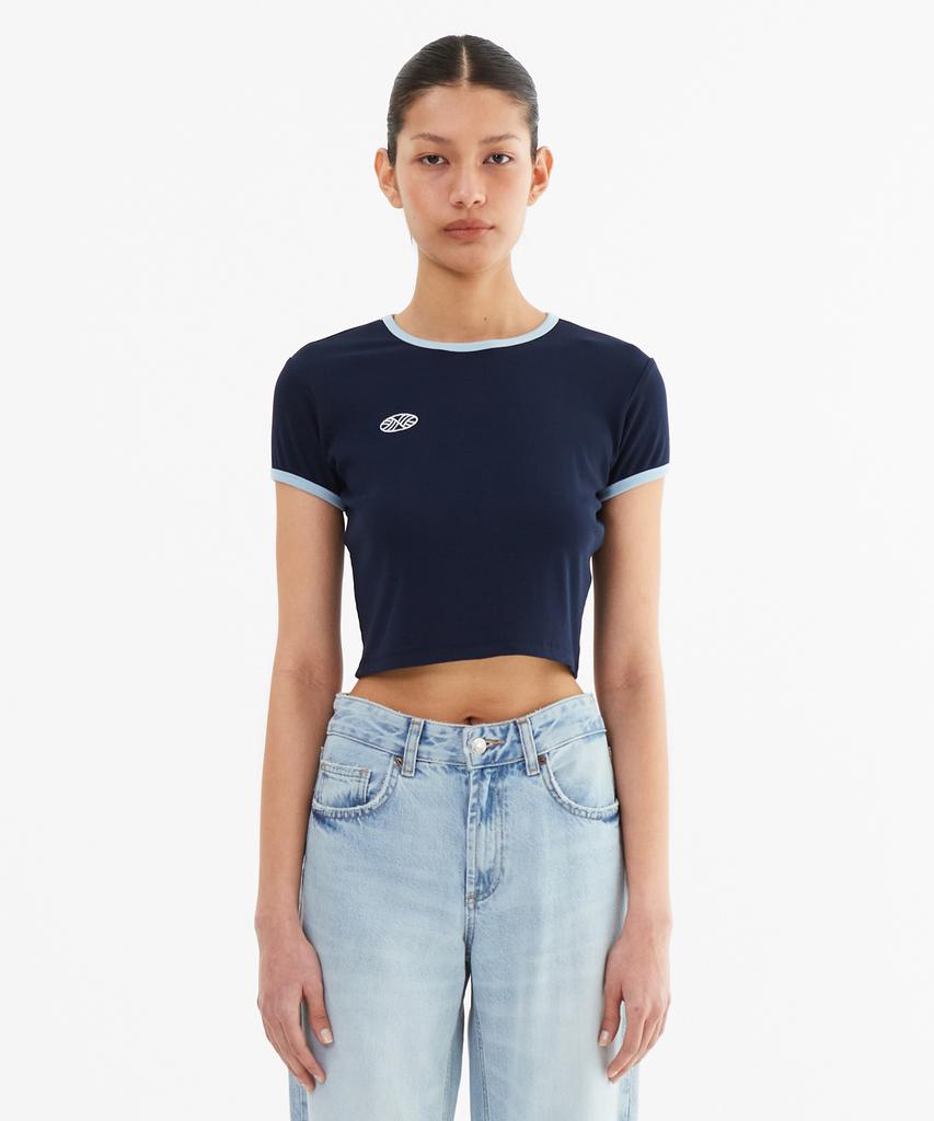 Minasu Mns Span Crop T Shirt_Navy