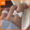 925 Sterling Silver Rings Fashion Hip Hop Vintage Couples Creative Big Bow Design Thai Silver Party Jewelry Birthday Gifts