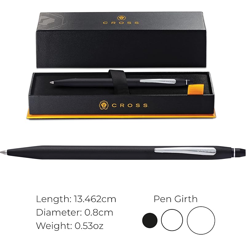 

Cross Click Refillable Ballpoint Pen, Medium Ballpen, Includes Premium Gift Box - Classic Black Lacquer 1 Count (Pack of 1) чёрный