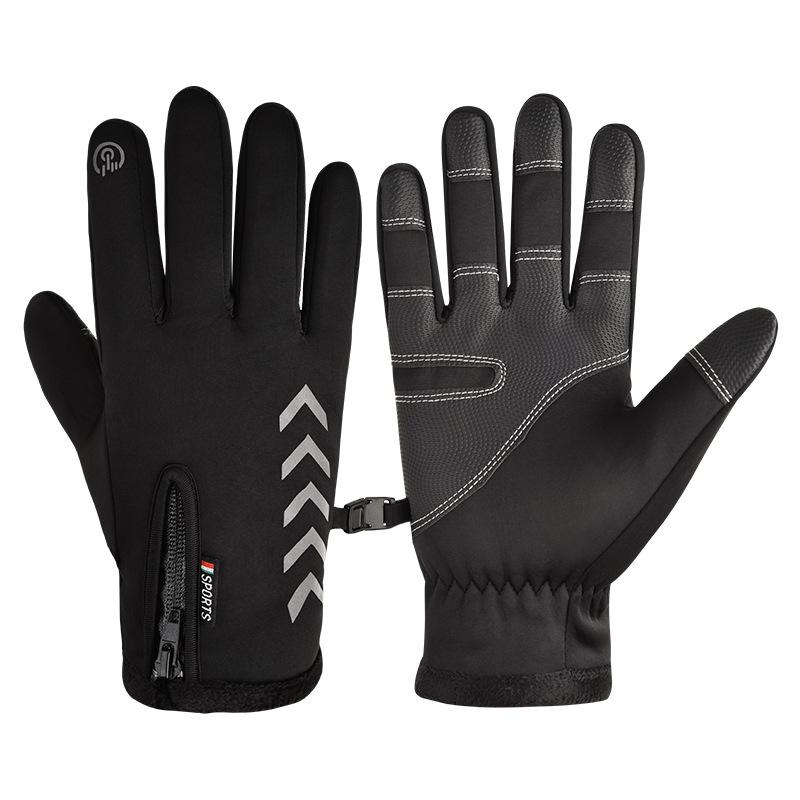 Autumn and Winter Warm Gloves for Men and Women Plus Velvet Sports Cycling Gloves for Outdoor Riding Cold-proof Full Finger Touch Screen Gloves