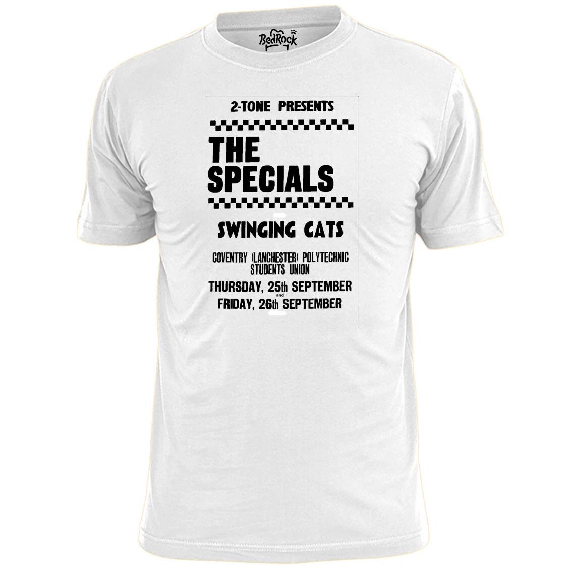 Mens Specials Swinging Cats Gig Poster Ska T shirt 2 Tone Specials S